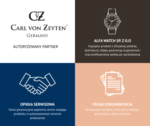 Zegarek damski Carl von Zeyten Seewald CVZ0069WHS