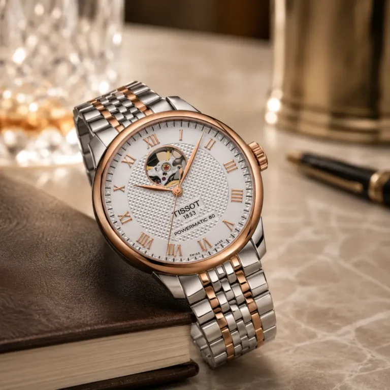Zegarek męski Tissot Tradition Powermatic 80 Open Heart T0639072203801 – zdjęcie 6
