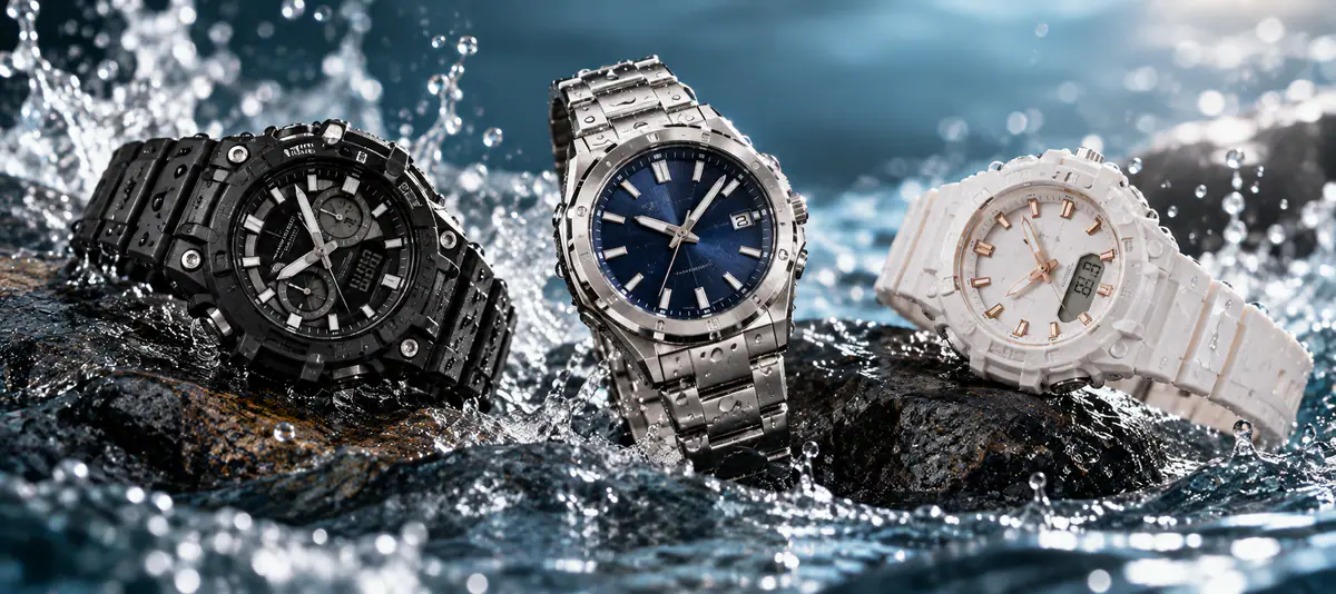 WATER RESIST na zegarku Casio — jak odczytać oznaczenie z tarczy